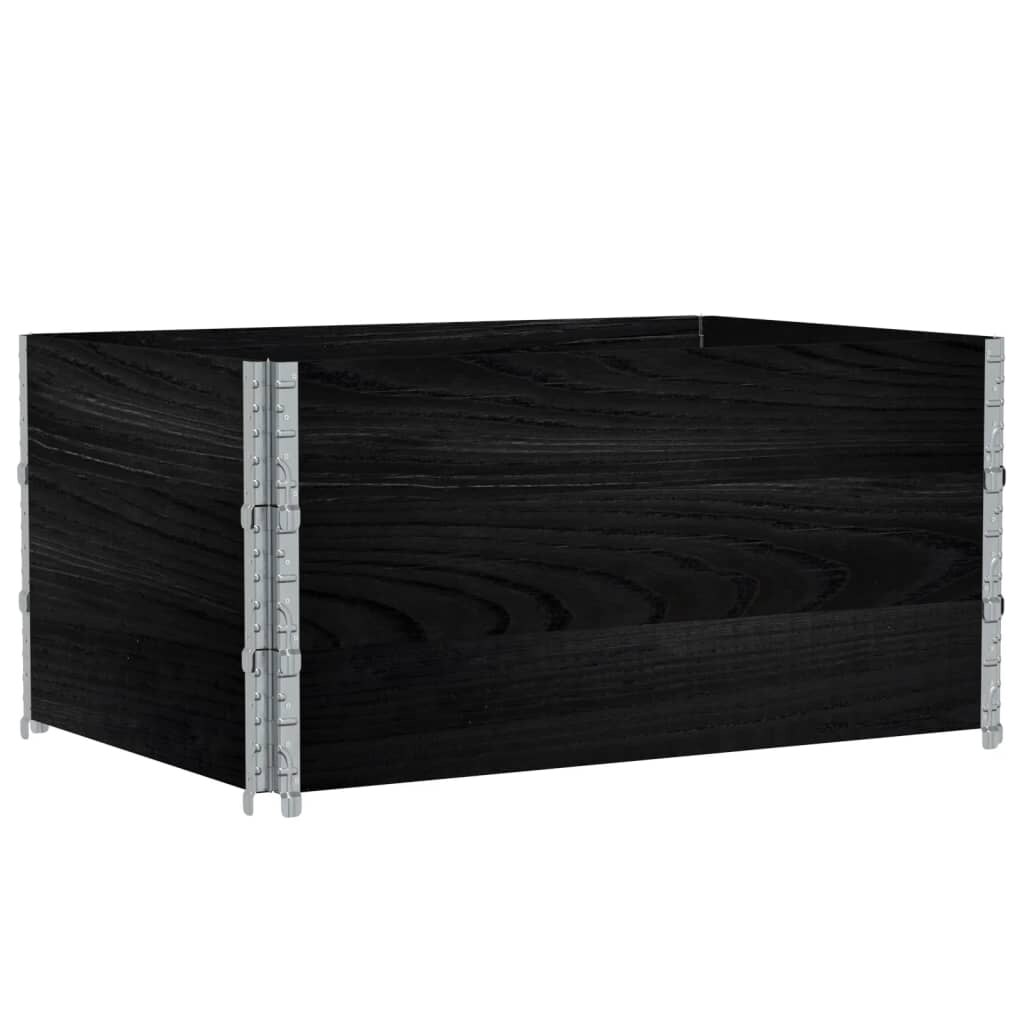 Helloshop26 - Hochbeet für Pflanzen Blumen Terrasse Garten 120 x 80 cm massives schwarzes Kiefernholz 02_0037412