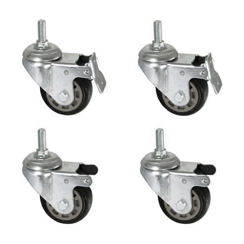 Kit roulettes pour pètrins - 4 Roues dont 2 avec freins