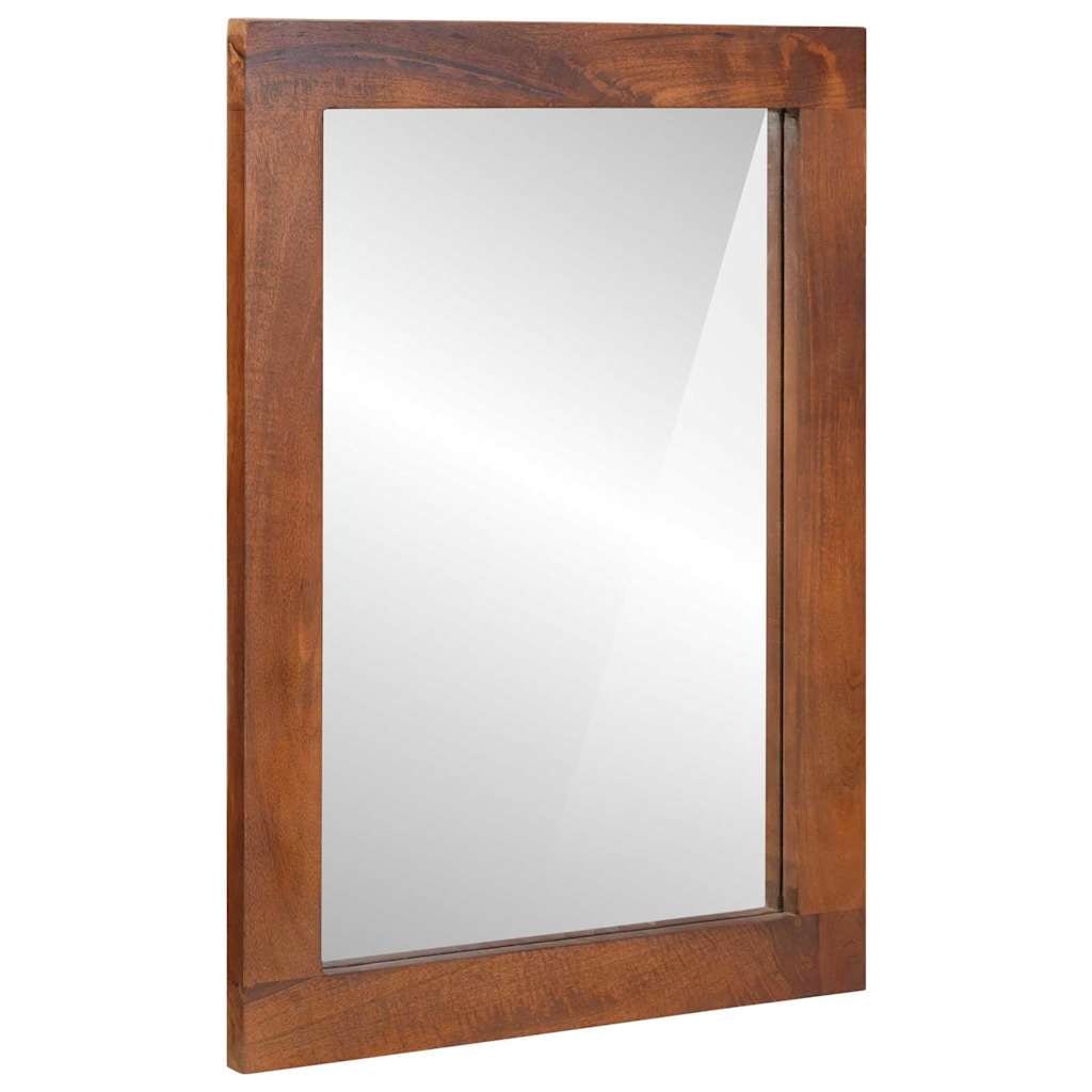 vidaXL Spiegel Braun, Silber 50 x 70 cm Massives Mangoholz, Glas