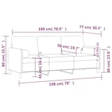 thumbnail of vidaXL 3-Sitzer-Sofa mit Zierkissen Weinrot 180 cm Samt