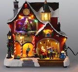 thumbnail of WellHome - Weihnachtsdekoration „Santa's Workshop“ mit 31 LED-Lichtern und Musik, 26,5 x 16,5 x 27,5 cm