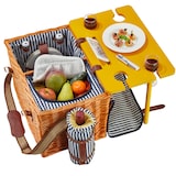 thumbnail of tectake Cesta de picnic RÜGEN para 4 personas, con compartimento refrigerante y accesorios - marrón - 405192