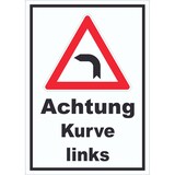 thumbnail of Schild Achtung Kurve links A6 (105x148mm)