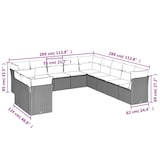 thumbnail of vidaXL 11-tlg. Garten-Sofagarnitur mit Kissen Schwarz Poly Rattan