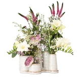 thumbnail of Jinfa 1er-Set Blumenvasen auf festem Sockel | Dekorativer Tafelaufsatz aus Keramik | Antik-weiß