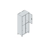 thumbnail of C+P Doppelstock-Spind Classic PLUS, Füße, 2 Abteile, 1950x800x500mm, 7016/7035