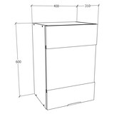 thumbnail of VCM Küchenmöbel Hängeschrank Fasola Weiß / Anthrazit H. 60 x B. 40 x T. 31 cm
