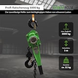 thumbnail of Ratschenzug 3 t Tragkraft - 3 m Hubhöhe Hebezug Kettenzug Hebelzug Flaschenzug