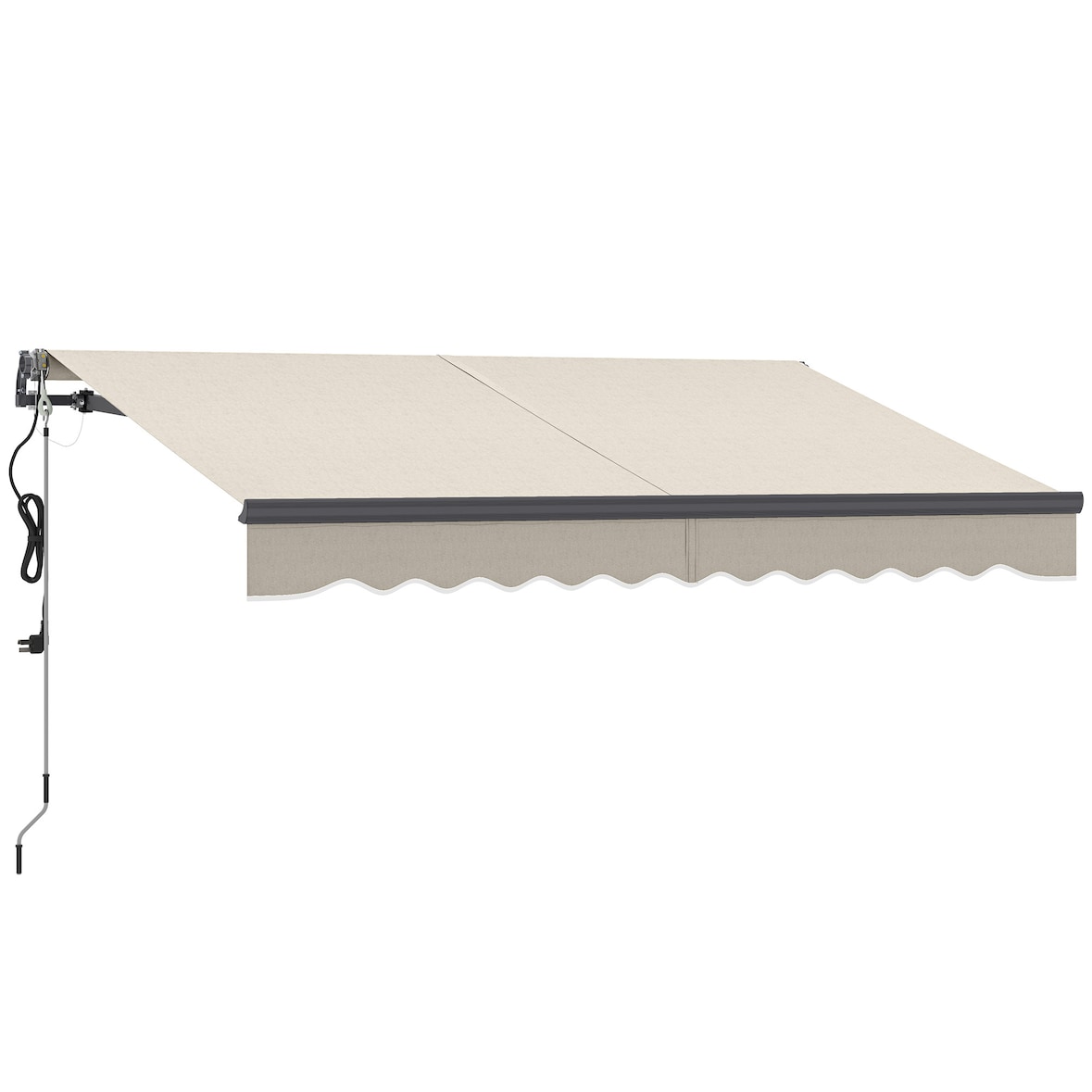 Outsunny toldo eléctrico retráctil con mando a distancia 3x2,5 m manivela marco de aluminio y protección UV30+ para puerta ventana crema