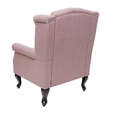 thumbnail of Poltrona stile vittoriano Chesterfield tessuto ~ rosa senza poggiapiedi