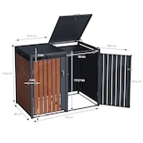 thumbnail of ML-Design Mülltonnenbox 3er 3 Tonnen 240L 200x80x116,3cm Anthrazit-Rostoptik, Stahl/Cortenstahl, Abschließbare Mülltonnenverkleidung Klappdeckel/3