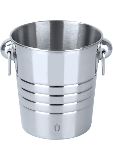 METRO Professional Secchiello ghiaccio per bottiglie, acciaio inox,  Ø 18.5 x 20 cm, lavabile in lavastoviglie, con manici, argento