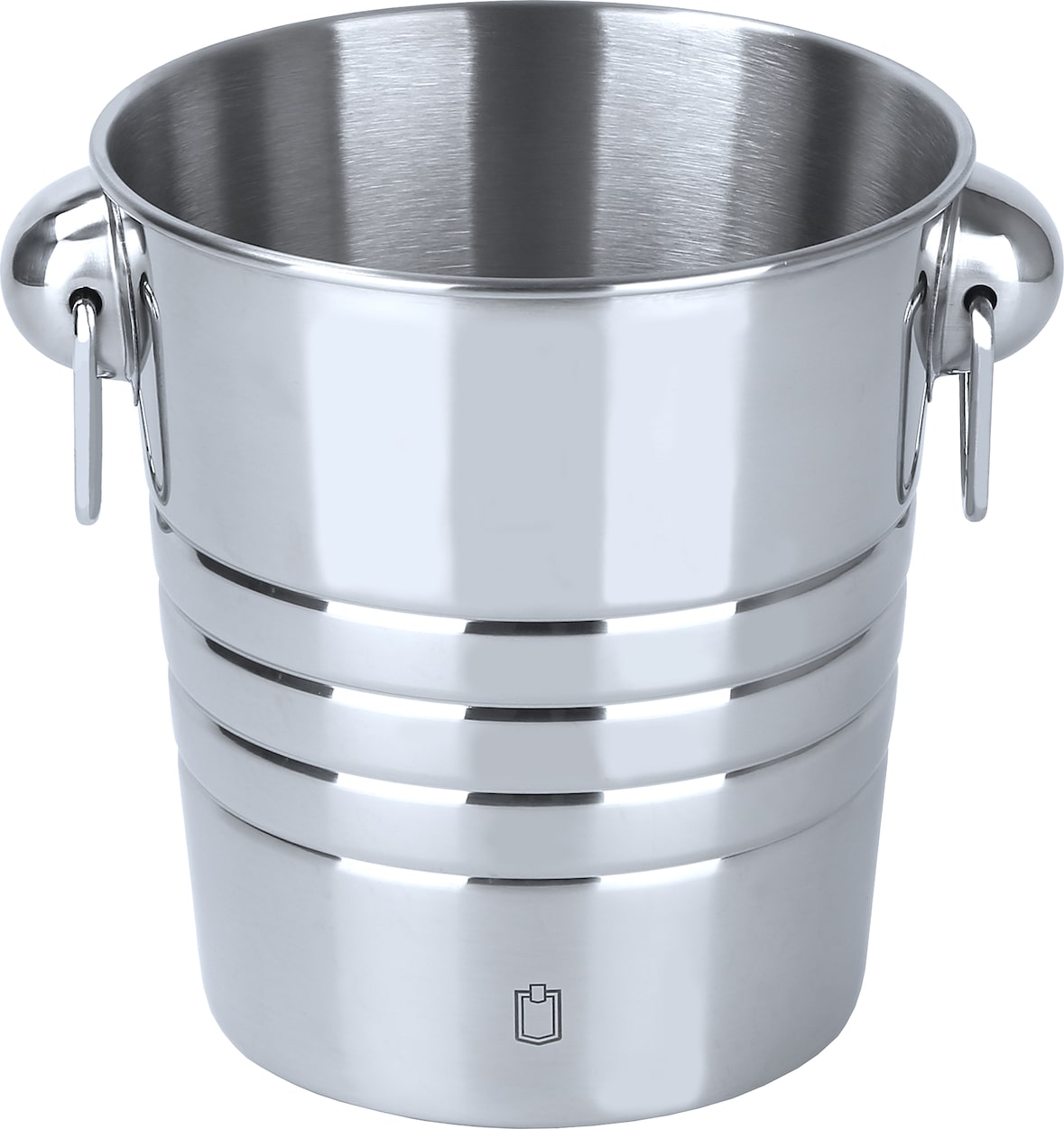 METRO Professional Secchiello ghiaccio per bottiglie, acciaio inox,  Ø 18.5 x 20 cm, lavabile in lavastoviglie, con manici, argento