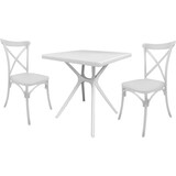 thumbnail of Conjunto de 2 sillas Cross con mesa cuadrada de resina Hugo