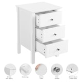 thumbnail of Yaheetech Nachtschrank Nachtkommode Boxspringbett Nachttisch mit 3 Schublade Holz Sofatisch Beistelltisch 60cm hoch, Weiß