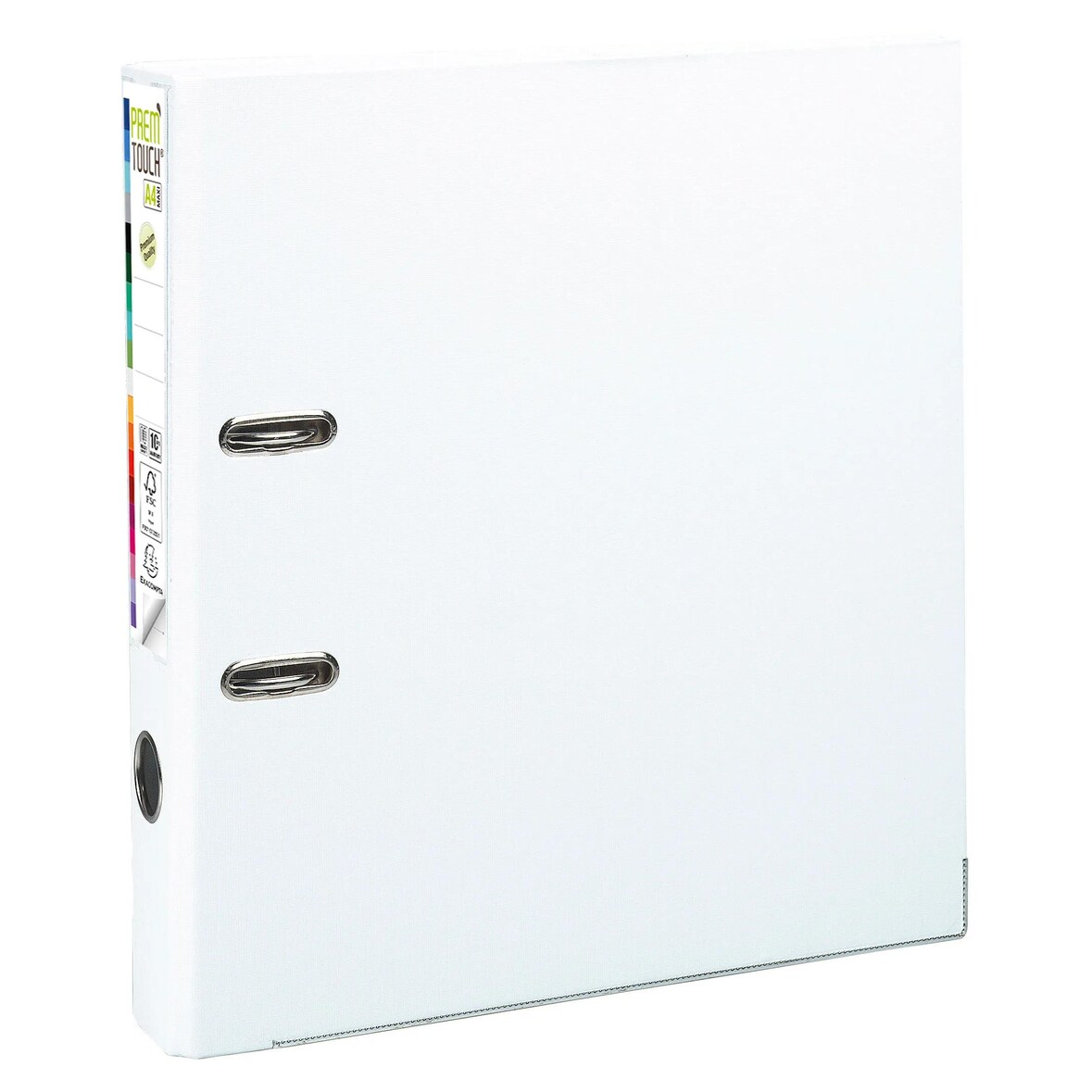 Exacompta 53148E 10x Premium-Ordner PREM'TOUCH aus PP mit 2 Ringen, Rücken 50mm, 32x30cm für DIN A4 MAXI - Weiß