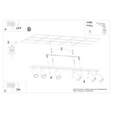 thumbnail of Projetor de teto ETNA metal preto 6x GU10 max. 40W | LE70393
