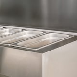 thumbnail of Romux® Saladette Kühltisch mit 2 Türen 136x70 cm für 7 GN 1/3 Behälter mit Umluftkühlung | Zubereitungstisch aus Edelstahl mit Kapazität 228 L