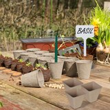 thumbnail of Relaxdays Anzuchttöpfe 96er Set, inklusive Zubehör, biologisch abbaubar, Anpflanztöpfchen, verschiedene Größen, braun
