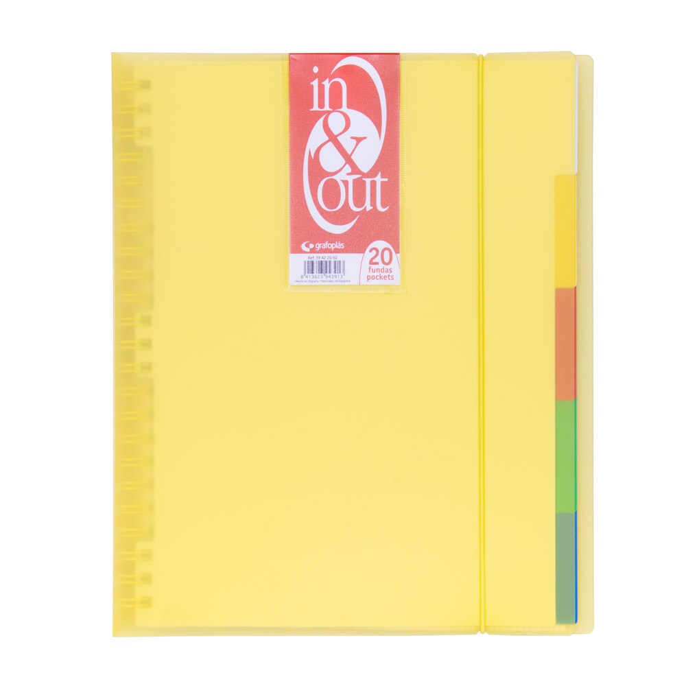 Carpeta de 20 fundas extraíbles "In&Out" translúcida amarillo