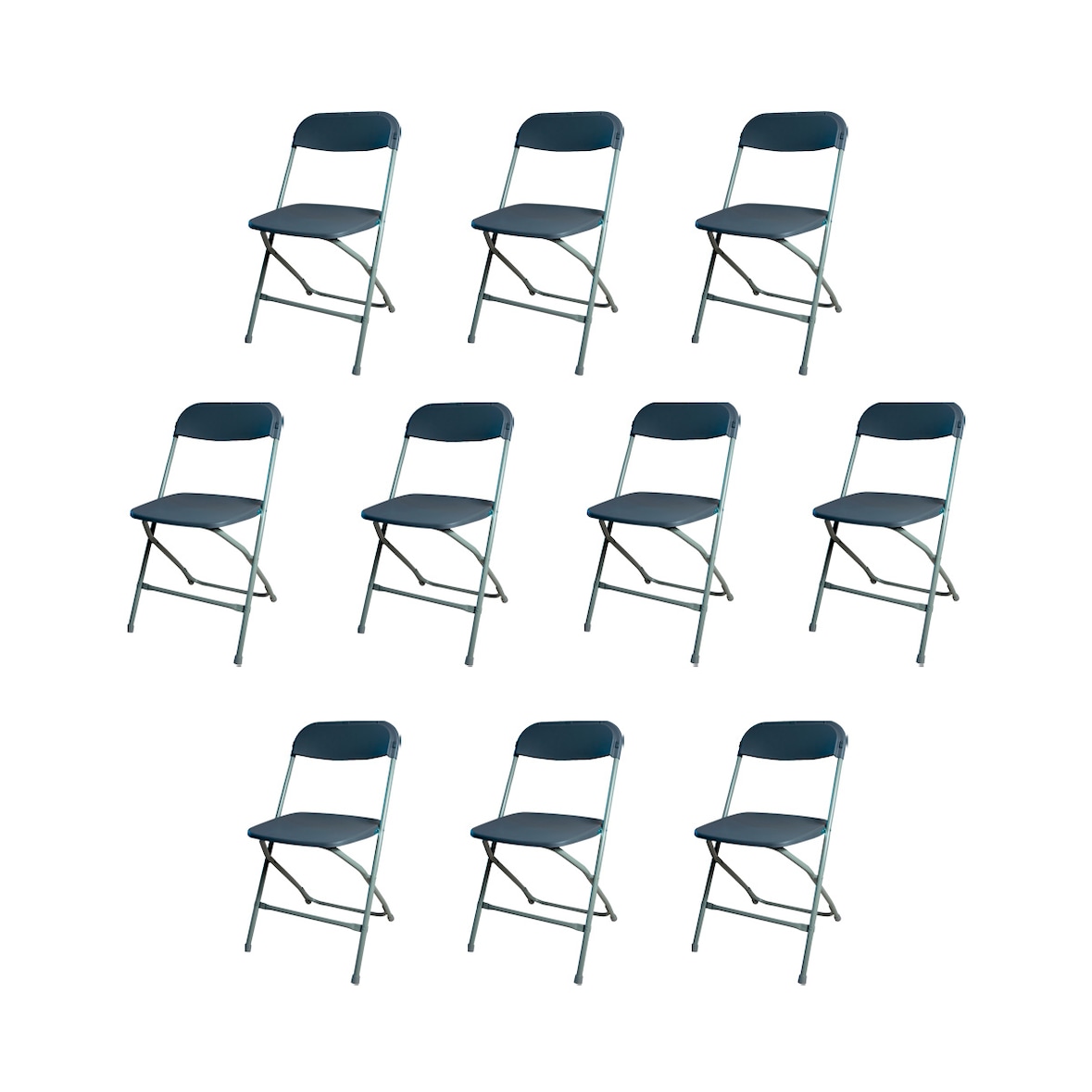 Pack 10 Sillas Plegables Polipropileno Gris