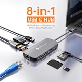 thumbnail of NOVOO USB-C Hub 4K@60Hz HDMI mit 8 Anschlüssen