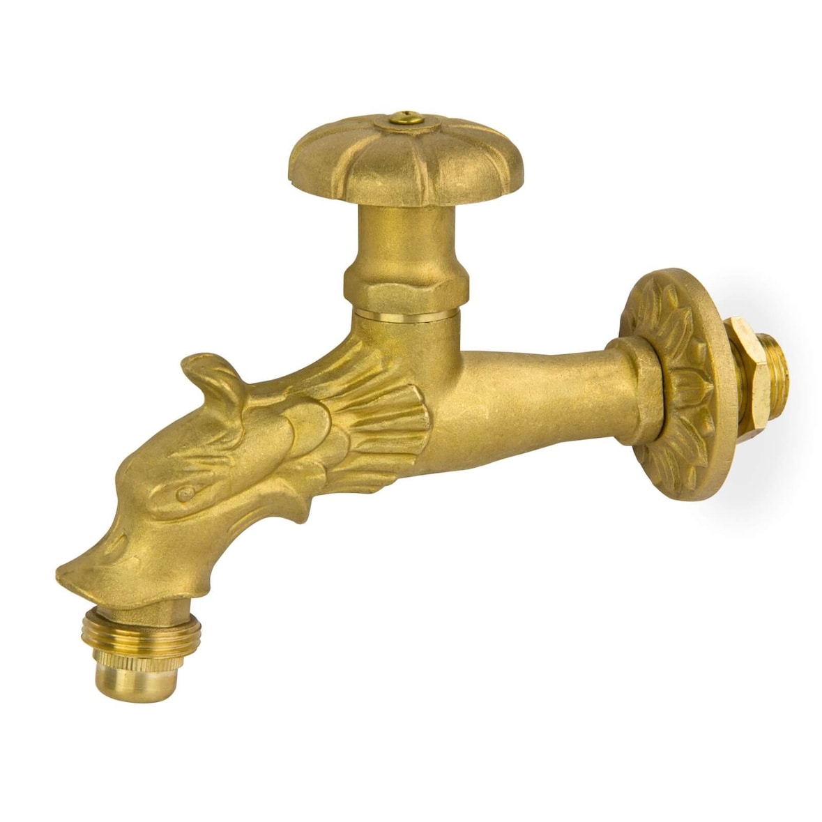 Nostalgie Auslaufventil Drache 1/2 Zoll poliertes Messing