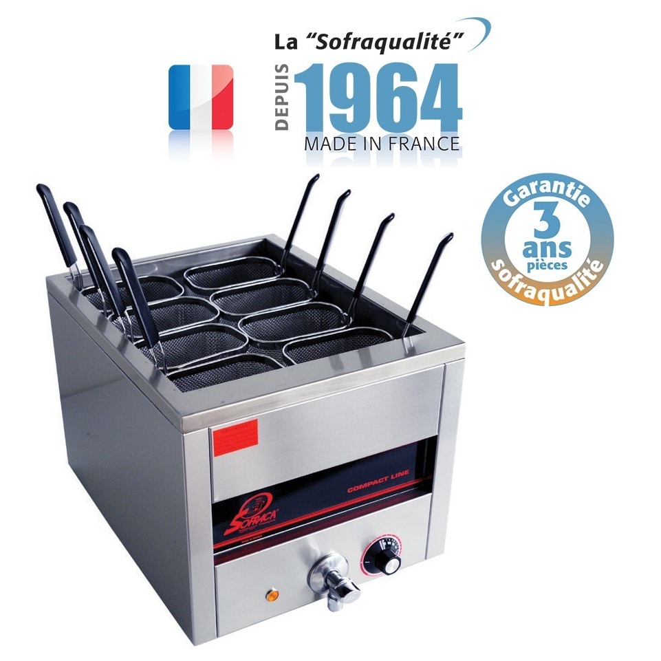 Cuiseur à Pâtes Professionnel Electrique 8 Paniers GN 1/8 - Sofraca