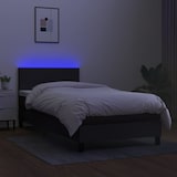 thumbnail of vidaXL Boxspringbett mit Matratze & LED Schwarz 100x200 cm Stoff