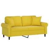 thumbnail of vidaXL 2-Sitzer-Sofa mit Zierkissen Gelb 140 cm Samt