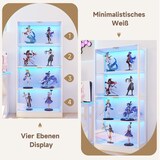 thumbnail of Merax LED Vitrinenschrank 80×35×170 cm, Glasvitrine modern Weiß, Sammlungsvitrine mit App-Steuerung, 4 Ebenen, Push-to-Open Türen