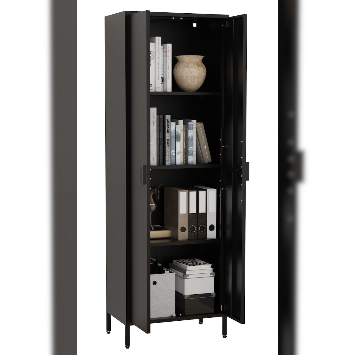 VCM Büroschrank Flokas Schwarz