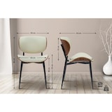 thumbnail of Lot de 2 chaises visiteurs Enid recouvertes de similicuir ou de tissu Noyer / Crème/Similicuir