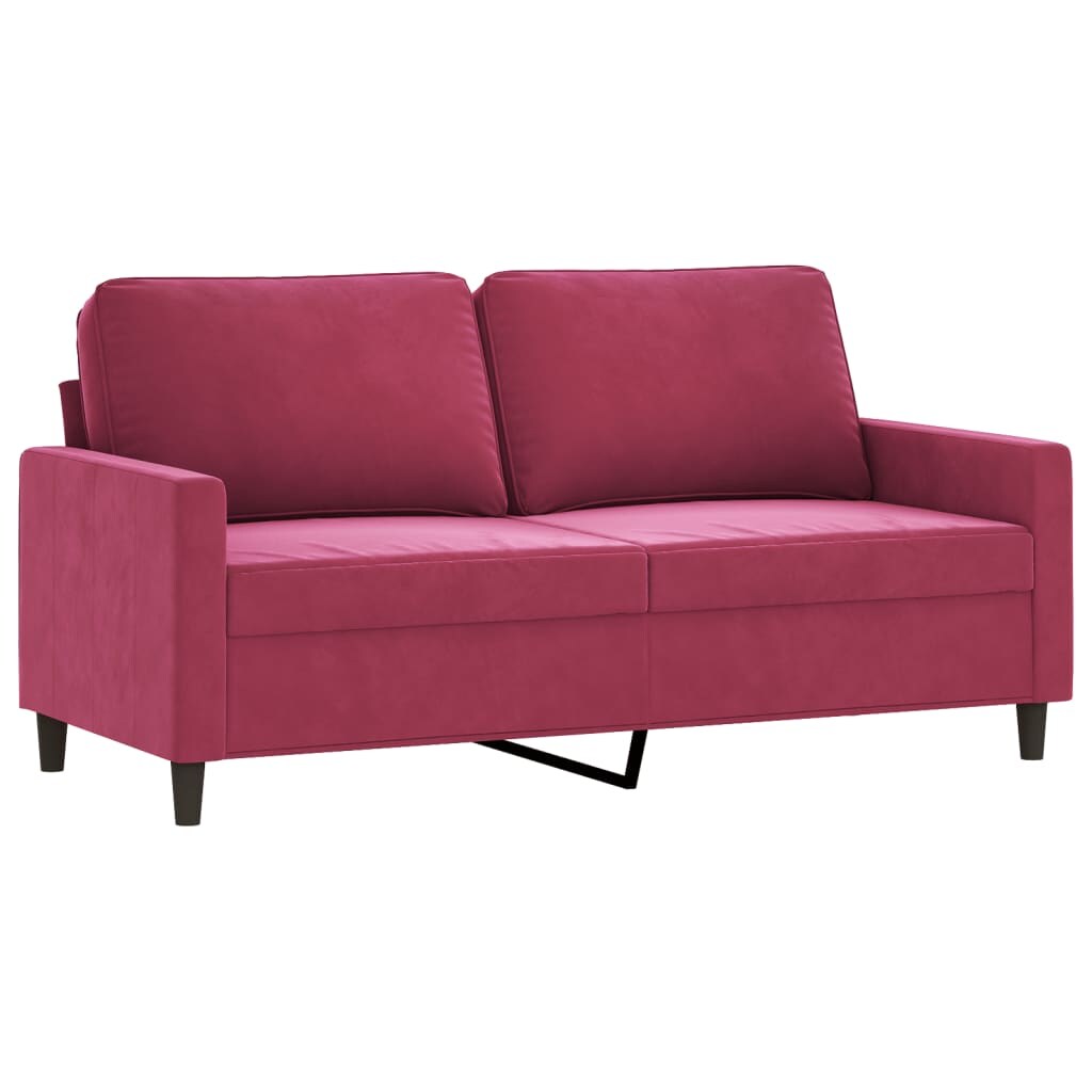 vidaXL 2-Sitzer-Sofa Weinrot 140 cm Samt
