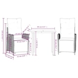 thumbnail of vidaXL 3-tlg. Garten-Essgruppe mit Kissen Beige Poly Rattan