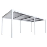 thumbnail of Aluminium pergola HWC-L41, lamellen paviljoen terrasoverkapping, stevig 8cm metalen frame 3x6m ~ wit