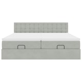 thumbnail of vidaXL Ottoman-Bett mit Matratzen & LEDs Hellgrau 160x200 cm Samt