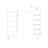 thumbnail of WellHome - Cassettiera da Camera con 5 Cassetti in colore Beige-grigiastro e Rovere 41 x 50 x 112 cm - Sil Cashmere