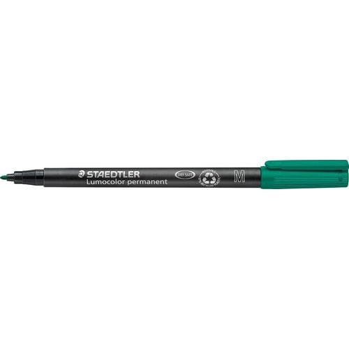 STAEDTLER Lumocolor Universal M317 Permanentmarker 97% Recycelt Mittel Rundspitze 1 mm Grün Nachfüllbar 10 Stück
