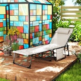thumbnail of Outsunny Sdraio da Giardino Pieghevole e Reclinabile a 5 Livelli Crema