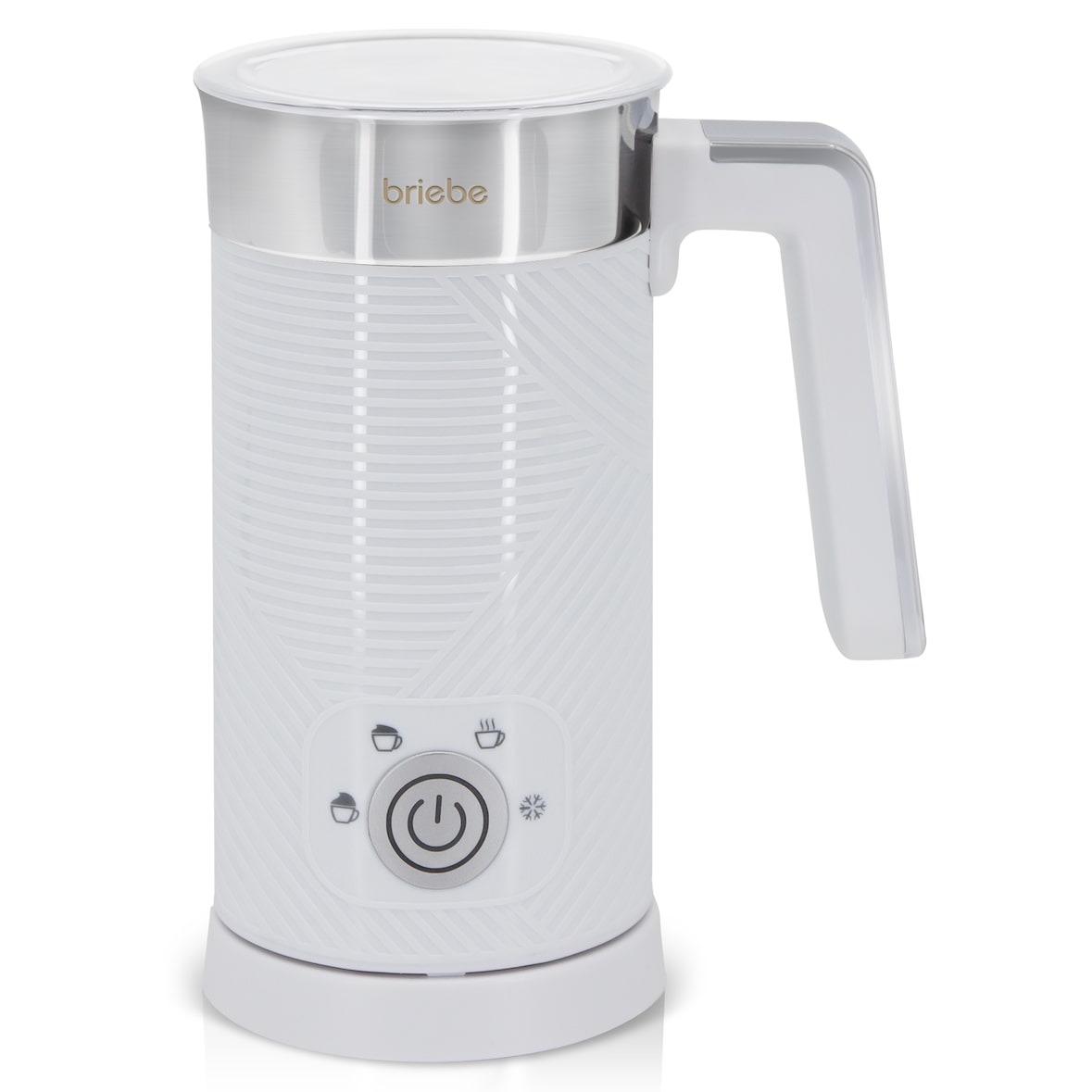 Briebe Elegance Batedor de Leite Elétrico 4 em 1, Aquecedor, Espuma Quente/Frio 130ml, Leite Quente 300ml, MF1172WHT, Branco, 500W
