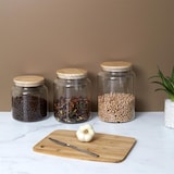 thumbnail of Tarro de cristal con tapa de madera 2,9 L - Ideal para guardar alimentos e ingredientes en la cocina - Transparente