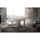 thumbnail of Dmora Ausziehbarer Esstisch Otto, Hilfsküchenkonsole, ausziehbarer Tisch, 100 % Made in Italy, cm 90x90h75, Perl-Ulme