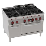 thumbnail of EURAST - Fogão a gás de 6 queimadores 1 forno estático a gás gn 2/1 - 1200x900x900 mm - 47 Kw - 34330313