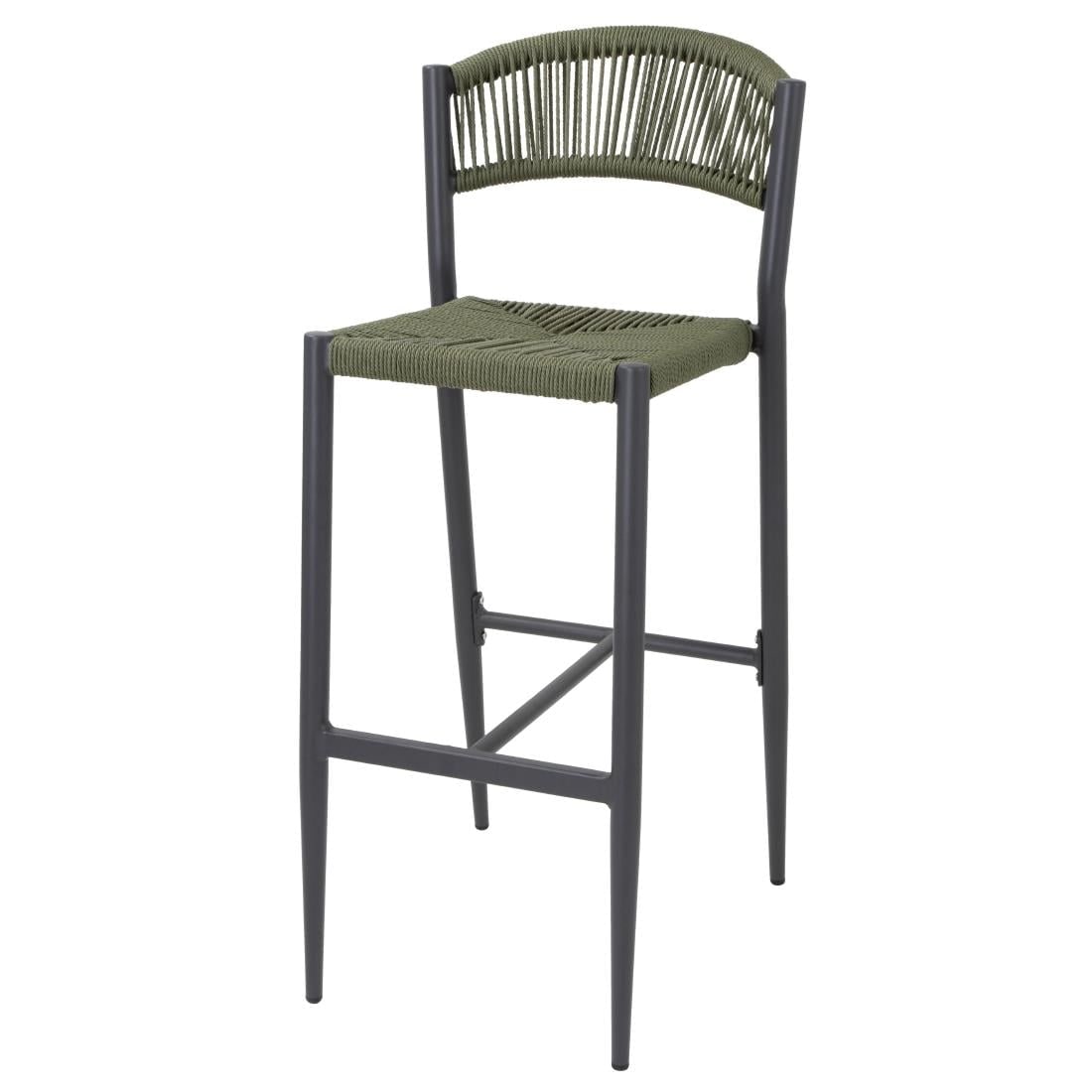 Bolero Eden PE Twist Rattan Outdoor Barhocker Grün (2 Stück)