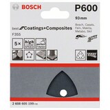 thumbnail of Schleifblatt F355, 93 mm, 600, 6 Löcher, Klett, 5er-Pack