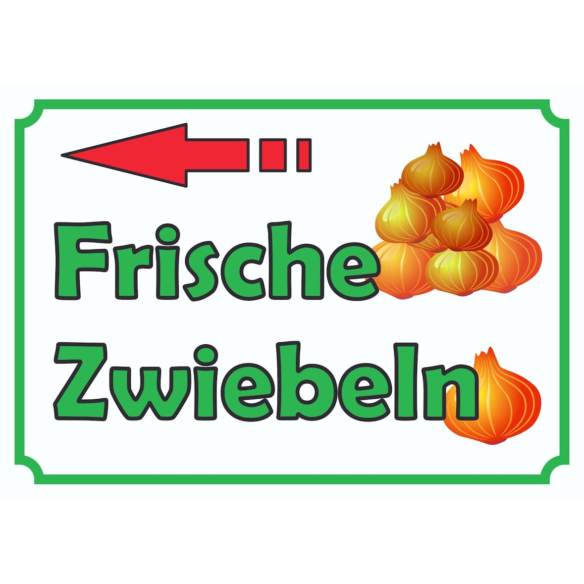 Verkaufsschild Schild Zwiebeln links A2 (420x594mm)