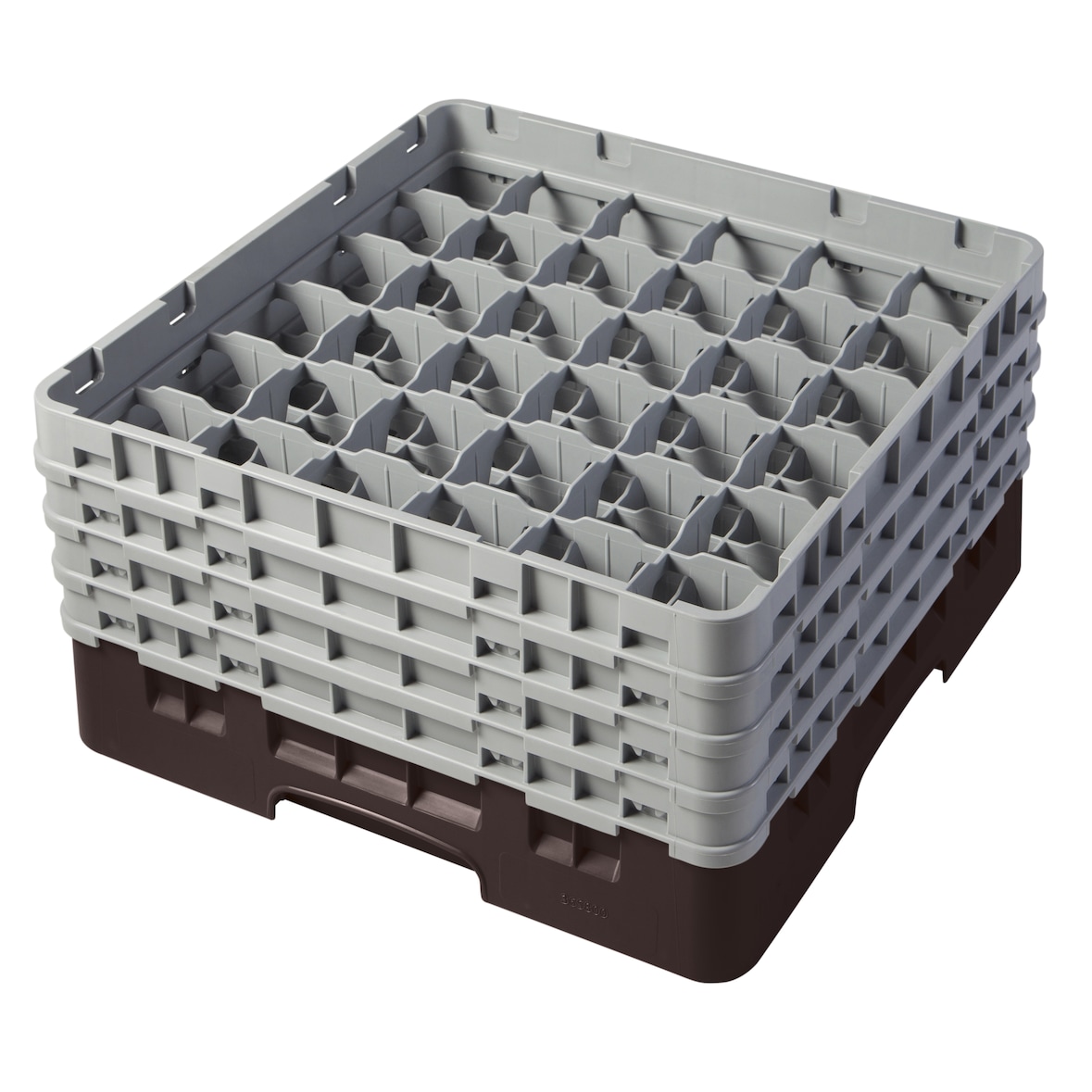 CAMBRO - 36S800-167 - Cesta de lavado 36 comp. 4 alturas - 7,2 cm Ø máx. - alt. máx. 21,7 cm - 50 x 50 x 26,7 cm - Castaño