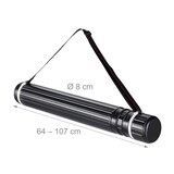 thumbnail of Relaxdays Posterrolle, bis Größe A0, Transport Poster & Zeichnungen, ausziehbar 64–107 cm, Zeichenrolle, schwarz/weiß