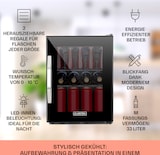 thumbnail of Beersafe M Onyx Kühlschrank 33 Liter 2 Böden Panoramaglastür Schwarz